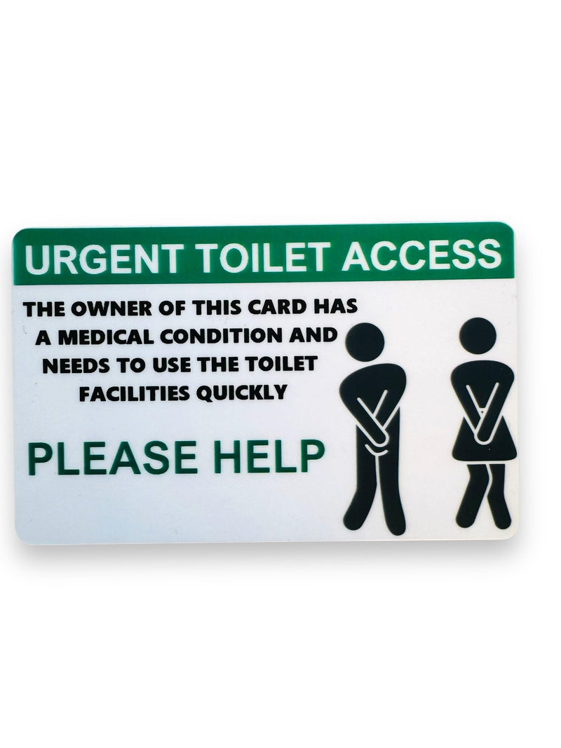 Disabled Awareness Urgent Toilet Access Card - Green