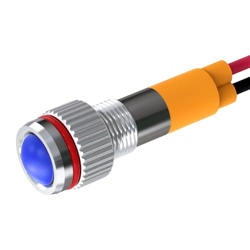 6mm Blue Metal Indicator Lights 220V Waterproof Signal Lamp LED Indicator Light Choice | Wasserdichte LED Kontrollleuchten Signallampe Energiesparanzeige Mehrere Farben und Größen 6-25mm Erhältlich 6MM AC/DC220