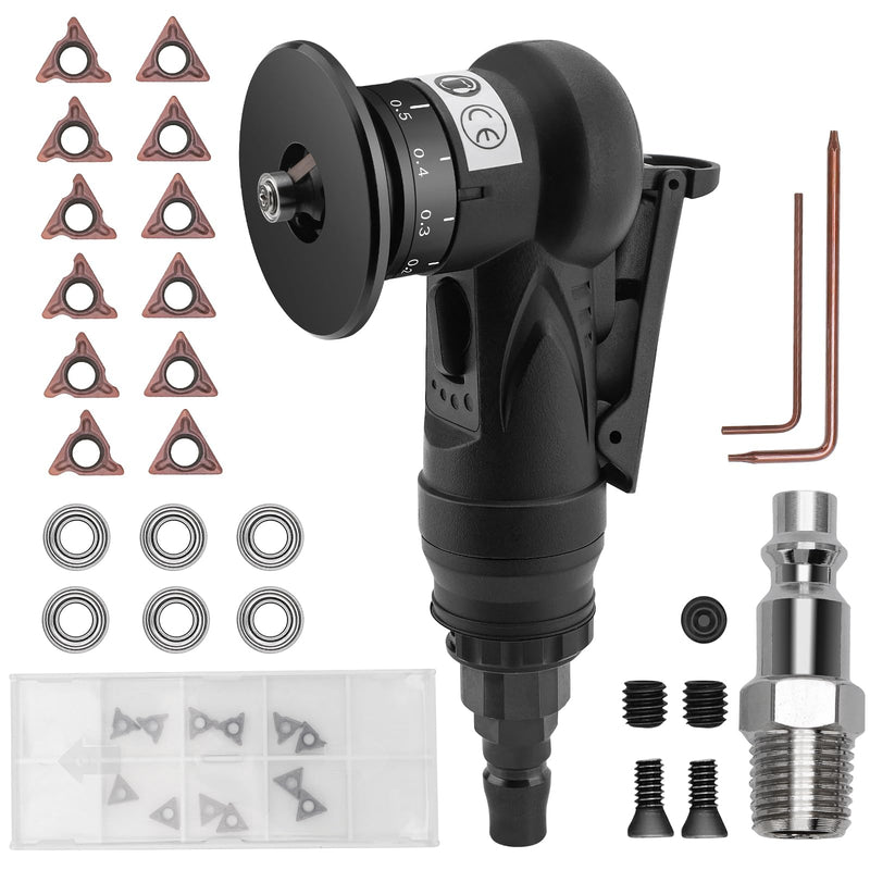 Mini Pneumatic Chamfering Tool Handheld,45 Degree Tile Chamfering Tool Handheld Air Tool Kit for Metal Wood Beveling Deburring (C&R Angle Blades)