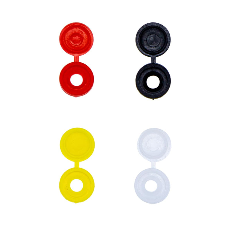 [Australia - AusPower] - 400pcs Multi-Color Screw Covers Caps, Hinged Plastic Snap Washer Covers Flip Tops Fold Screw Snap Covers for Covering Screw Heads, Screw Protection Caps M5 