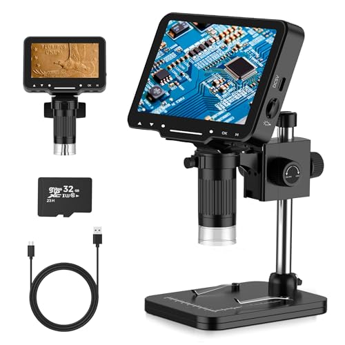 PalliPartners digital microscope for coins with bright light and HD screen in black
