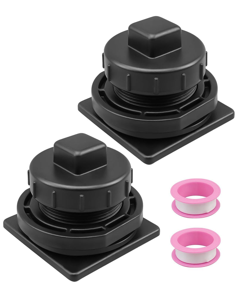 [Australia - AusPower] - Stock Tank Drain Plug Kit Compatible with Rubbermaid Commercial 50 70 100 150 300 Gallon Stock Tanks, Stock Tank Plug Replaces FG424300BLA FG424288BLA, Stock Tank Float Valve Drain Replacement 2 packs 