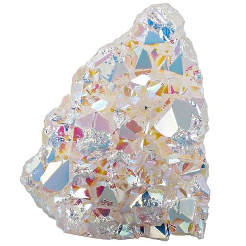 Sportmusies Titanium Coated Rock Crystal Cluster Specimen, Angel Aura
