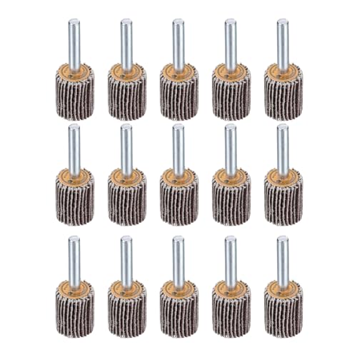 QUARKZMAN 20 mm Lamellar Sanding Heads Mounted on Shaft Sandpaper Sanding Disc 80 Grits Pack of 15 20mm