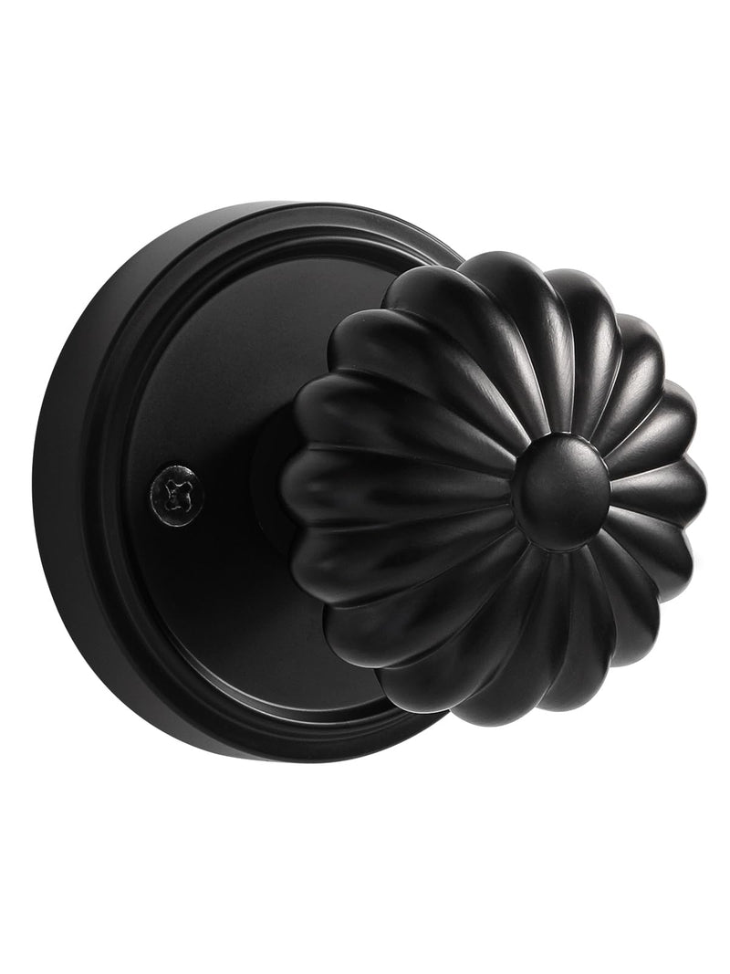 Black Passage Door Knob, Interior Kitchen Pantry Door Handle Hall Closet Door Knob Without Lock, Aluminium Alloy Knob, 1 Pack Black