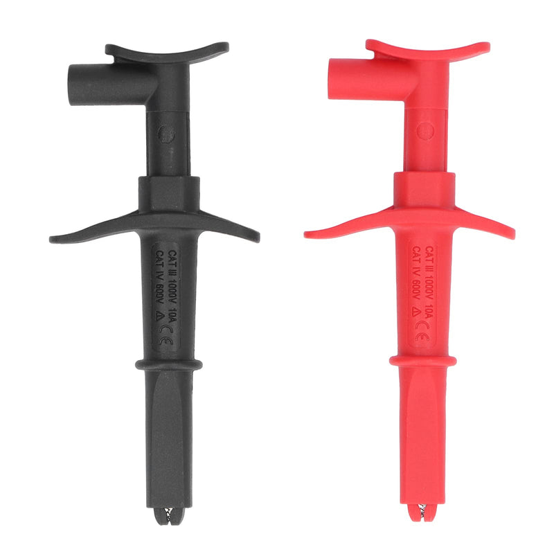 [Australia - AusPower] - Test Hook Clip, 1 Pair Test Hook Clip Crocodile Clamp Red Black Accessory Set Kit for Testing Electronic Components 