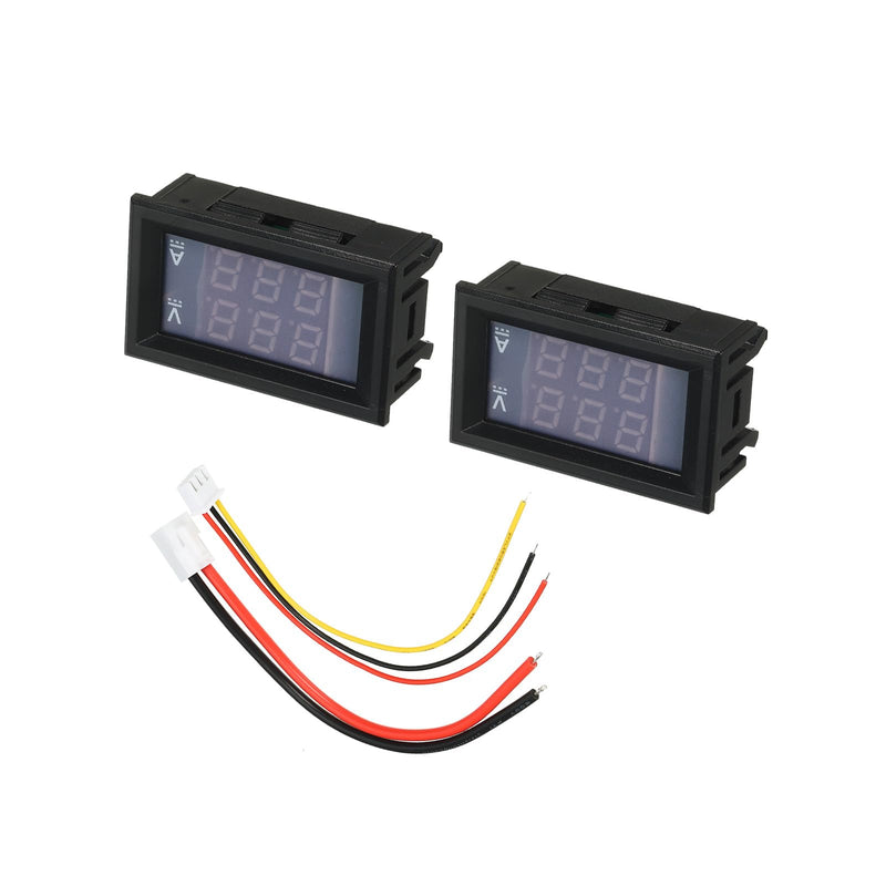 [Australia - AusPower] - MECCANIXITY Digital Voltmeter Ammeter Volt Ampere Meter DC 100V 10A 3 Bits Red Blue Dual LED Display Panel Voltage Current Tester for Electrical Products 2Pcs 