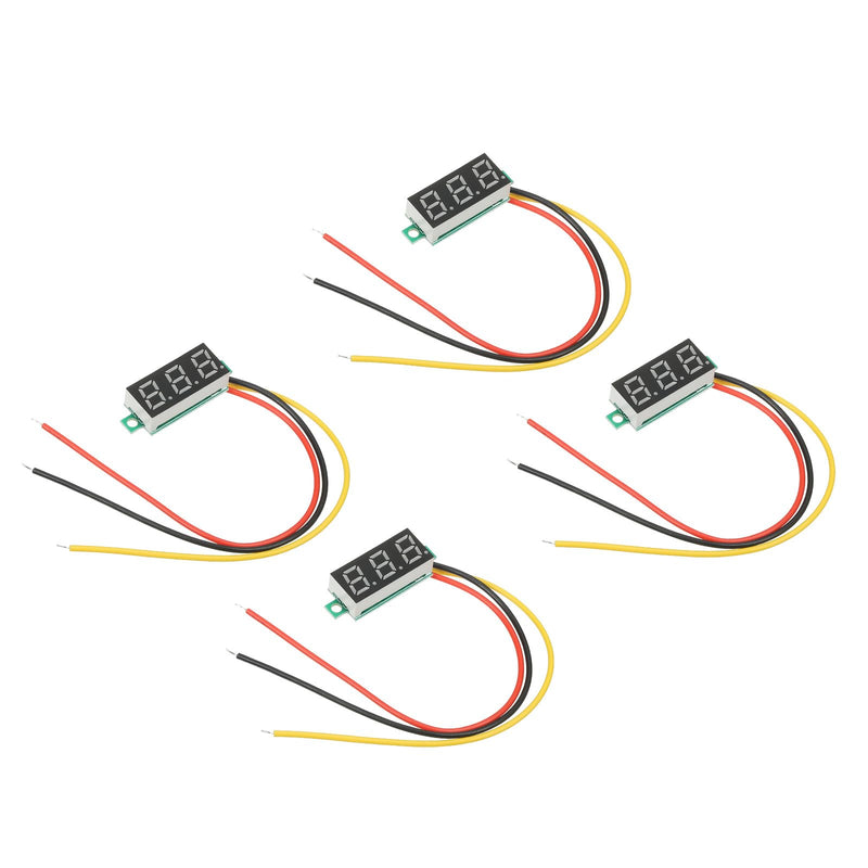 [Australia - AusPower] - MECCANIXITY Digital Voltage Meter 3-Wire DC4V-40V 0.28 Inch Mini Display Panel for Voltage Measurement of Cars/Battery Cars/Motorcycles Pack of 4 