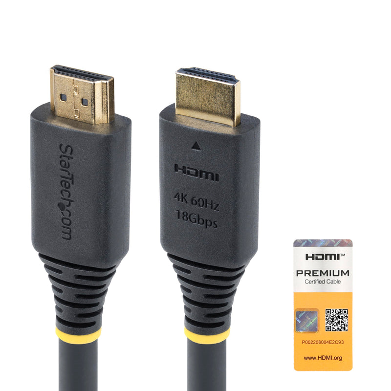 StarTech 25ft High Speed HDMI Cable, 4K 60Hz, 18Gbps, Certified black 25 ft/7.6 m