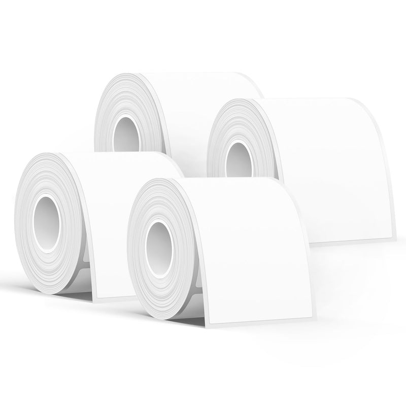 SUPVAN T50M Series Label Maker Tape, 4 Rolls 1.96'' × 3.14'' (50mm × 80mm) 100 Labels/Roll Genuine Laminated Thermal Label Tape, Waterproof Oilproof Highly Adhesive Auto Detect Labels, Black on White 2" x 3-1/8"