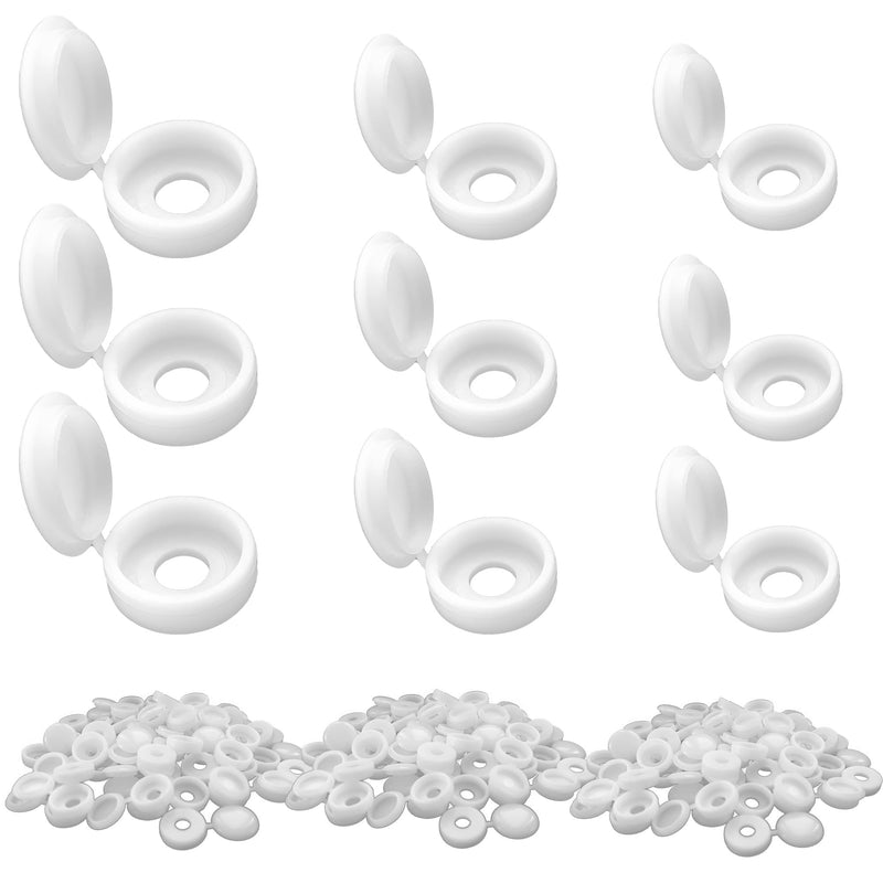 [Australia - AusPower] - 150 Pcs 3 Sizes Screw Cover Caps, Smooth Plastic Caps for Covering Screw Nail Hole, 3 Sizes (Hole Diameter 4mm, 5mm, 6mm)(White) White 