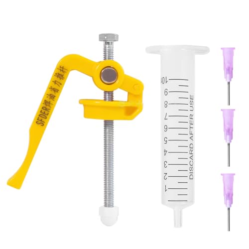 Manual Solder Flux Glue Dispenser,Durable Solder Paste Dispenser with Plunger and 3 Dispensing Needles,10cc Syringe Dispenser for Soldering Paste Welding Repair Tools(Solder Flux Excluded)