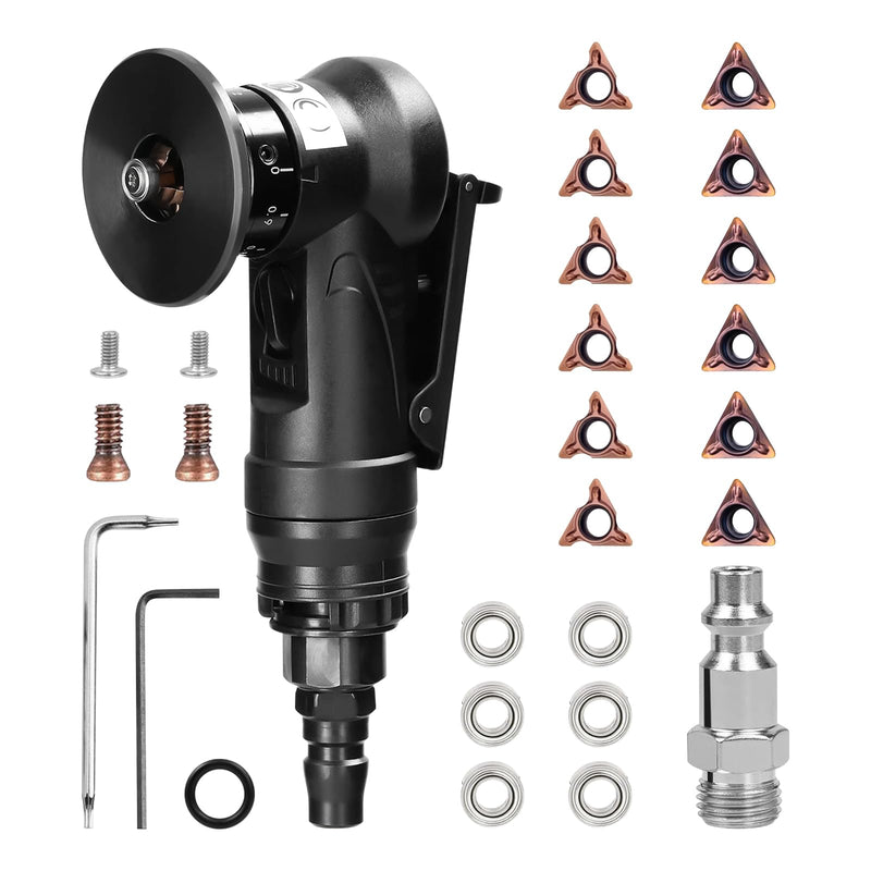 [Australia - AusPower] - Pneumatic Chamfering Tool, Mini Chamfering Deburring Tool For Metal Beveling Machine Pneumatic Edge Beveler for Metal Trimming, Arc Corner Deburring Linear Beveling Trimming (Black) Black 