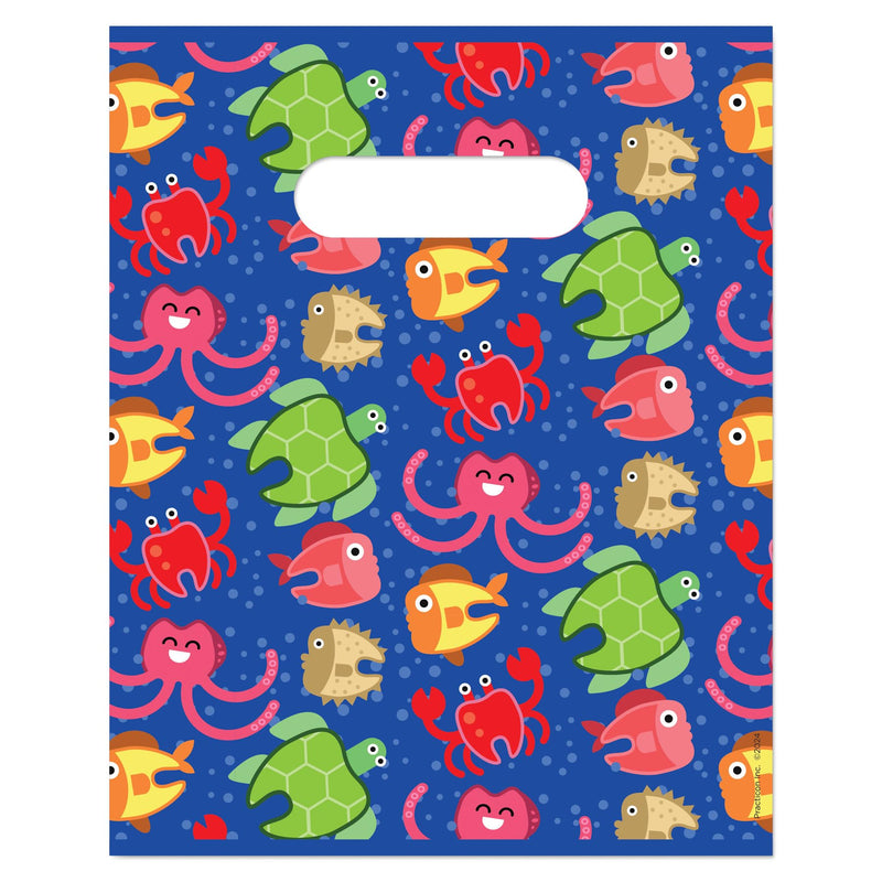 [Australia - AusPower] - Practicon Molar Ocean Friends 8" x 10" Dental Giveaway Bag, Dental Hygiene Patient Care Goodie Bag, Dentist Office Plastic Gift Bags, 100 Pack 8" x 10" 