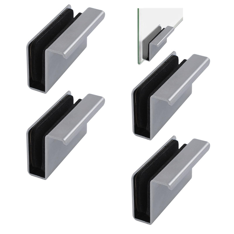 [Australia - AusPower] - Glass Finger Edge Pull, 4Pcs Cabinet Finger Pull Handle Glass Door Clips Cabinet Latch Clamp Concealed Handle for Display Glasscase Door (Pearl Chrome) 4 Pieces Pearl Chrome 