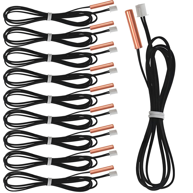 [Australia - AusPower] - 10K NTC Thermistor Probe，10 Pcs Copper Sensitive Temperature Temp Sensor for Air Conditioner 