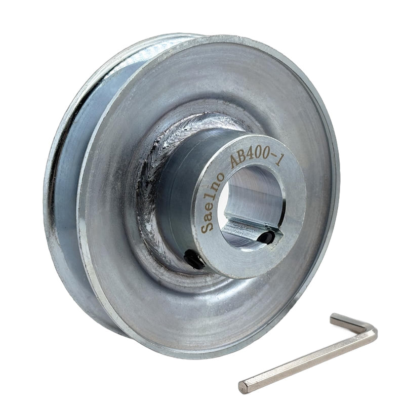 [Australia - AusPower] - AB400-1 Single Groove Web Sheaves,v Belt Pulley 4" OD 1 inch bore,Motor Pulley Carbon Steel for A B 5L 4L V-Belts 