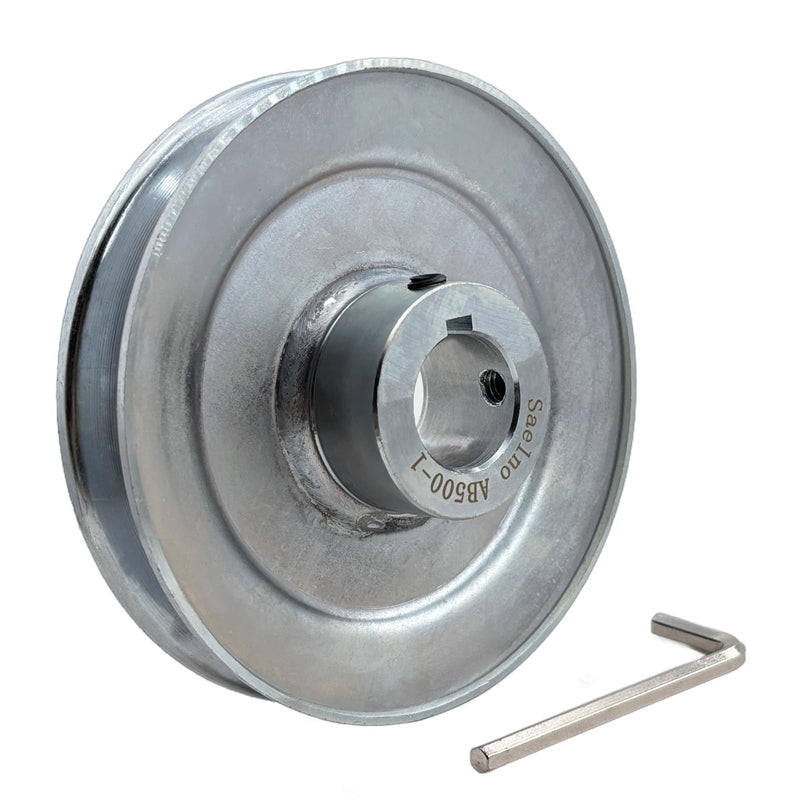 [Australia - AusPower] - AB500-1 Single Groove Web Sheaves,v Belt Pulley 1 inch bore 5" OD,Motor Pulley Carbon Steel for A B 5L 4L V-Belts 