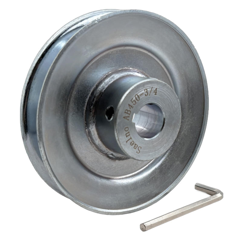 [Australia - AusPower] - AB450-3/4 Single Groove Web Sheaves,v Belt Pulley 3/4 inch bore 4.5" OD,Motor Pulley Carbon Steel for A B 5L 4L V-Belts 