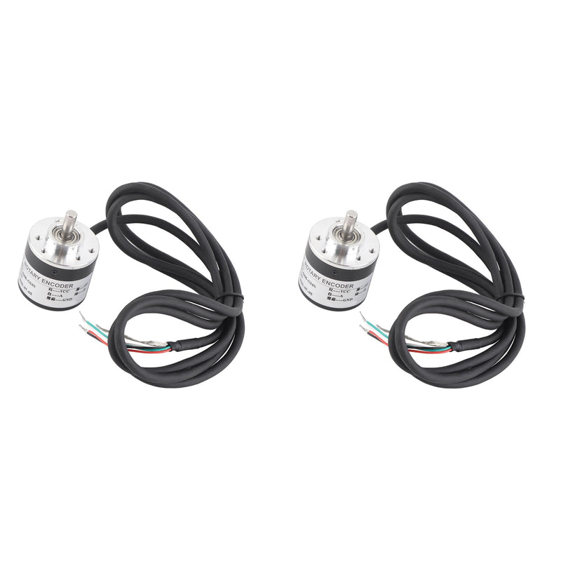 [Australia - AusPower] - 2Pcs Encoder 600 P/R Photoelectric Incremental Encoder 5 V-24 V AB 2-Phases Shaft 6 Mm 