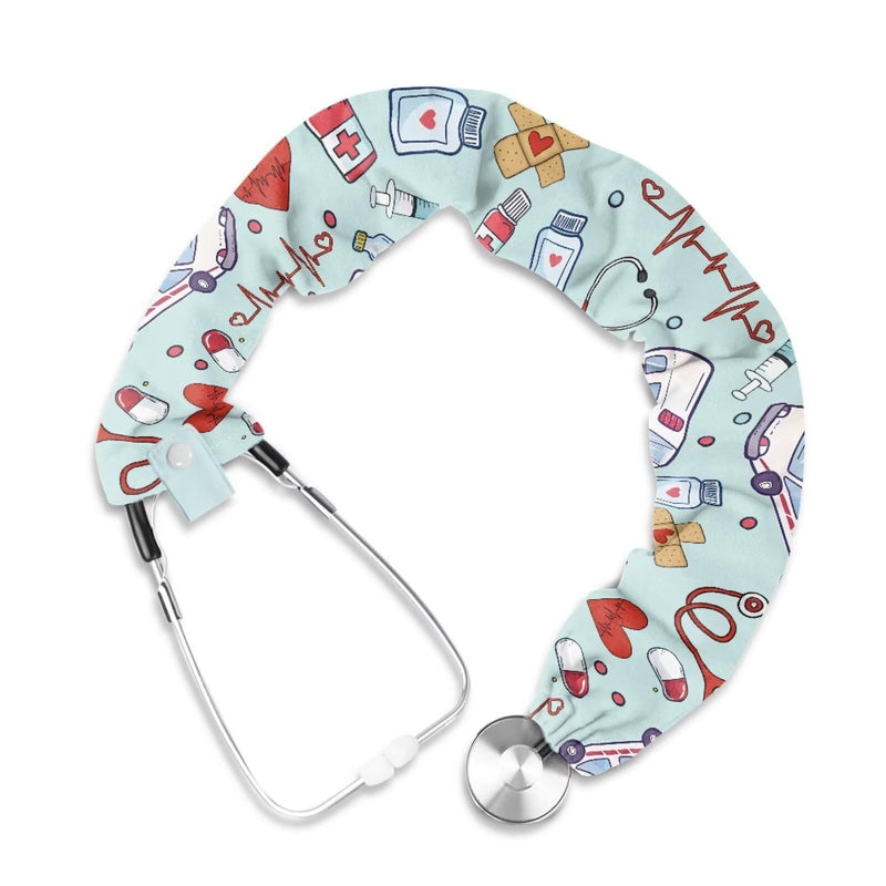 [Australia - AusPower] - Babrukda Classic Style Stethoscope Cover Scrunchie with Elastic Bottom Snaps 1 Piece Stethoscope Sleeve for Women Men Stethophone Neck Wrap for Nurse Doctor Gifts 1 Pack 