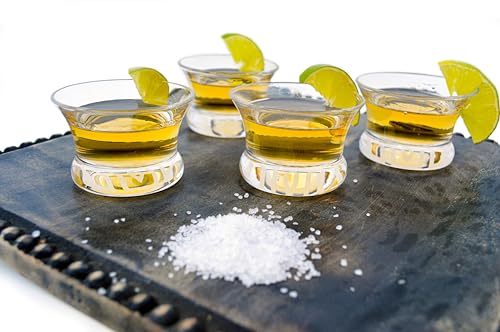 Oaxaca Glasses - Copita Shot Glass, Set of 4, Clear Glass