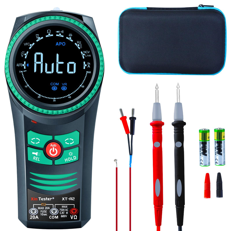 [Australia - AusPower] - Xin Tester Digital AC DC Professional Multimeter Tester, TRMS 6000 Counts Rotary Dial Electrical Automotive Autoranging DMM 1000V NCV Volt Ohm Amp Meter, Capacitance Temperature Diode XT-R2 