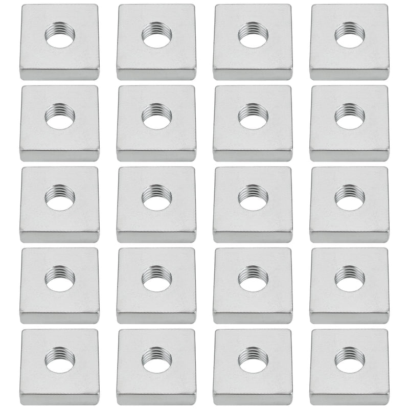 [Australia - AusPower] - SING F LTD 20Pcs M8 Square Nuts Galvanized Steel T-Slot Nut 20x20x6 mm Suitable for Furniture Equipment Construction Electrical Appliances Industrial Machinery 