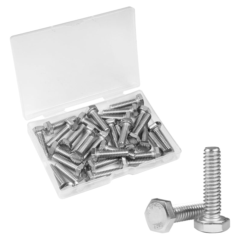 [Australia - AusPower] - Yinpecly 30Pcs 1/4-20 x 1 Hex Bolts,1/4"-20 Hex Head Cap Screws Hexagon Bolts, 304 Stainless Steel, External Hex Drive, UNC Coarse Thread Fully Threaded 1/4-20 x 1" 
