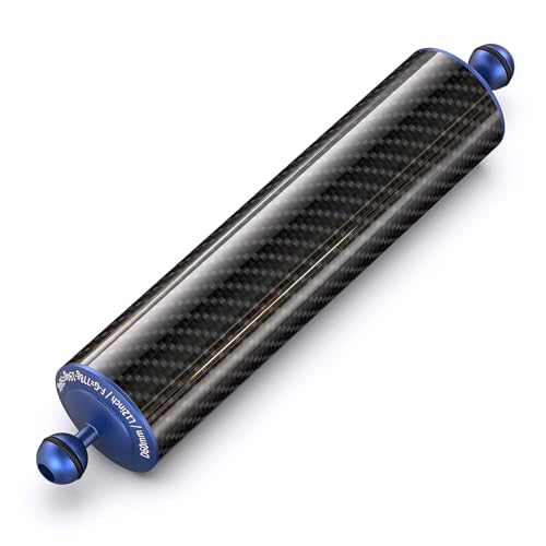 Carbon Fiber Underwater Float Arm with Dual Ball Mounts for Photography and Video, Compatible with Diving Trays, Video Lights, Strobes (Blue, 60mm12') 60mm12' blue