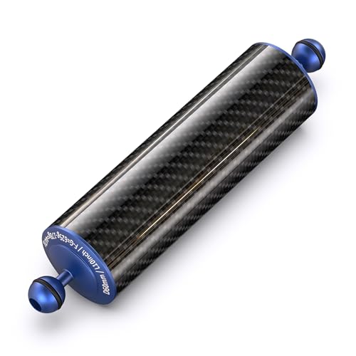 Carbon Fiber Underwater Float Arm with Dual Ball Mounts for Photography and Video, Compatible with Diving Trays, Video Lights, Strobes (Blue, 60mm10') 60mm10' blue