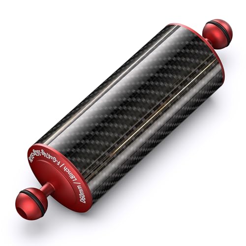 Carbon Fiber Underwater Float Arm with Dual Ball Mounts for Photography and Video, Compatible with Diving Trays, Video Lights, Strobes (red, 60mm8') 60mm8' red