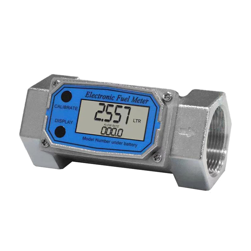 [Australia - AusPower] - 1.5 Inch Digital Turbine Fuel Flow Meter NPT Thread Flowmeter Electronic Water Flow Meter for Water Diesel Gas Oil Gasoline and Other Liquids Supports Gallon QTS PTS L m³ (Blue 1.5, 1.5IN) Blue 1.5 