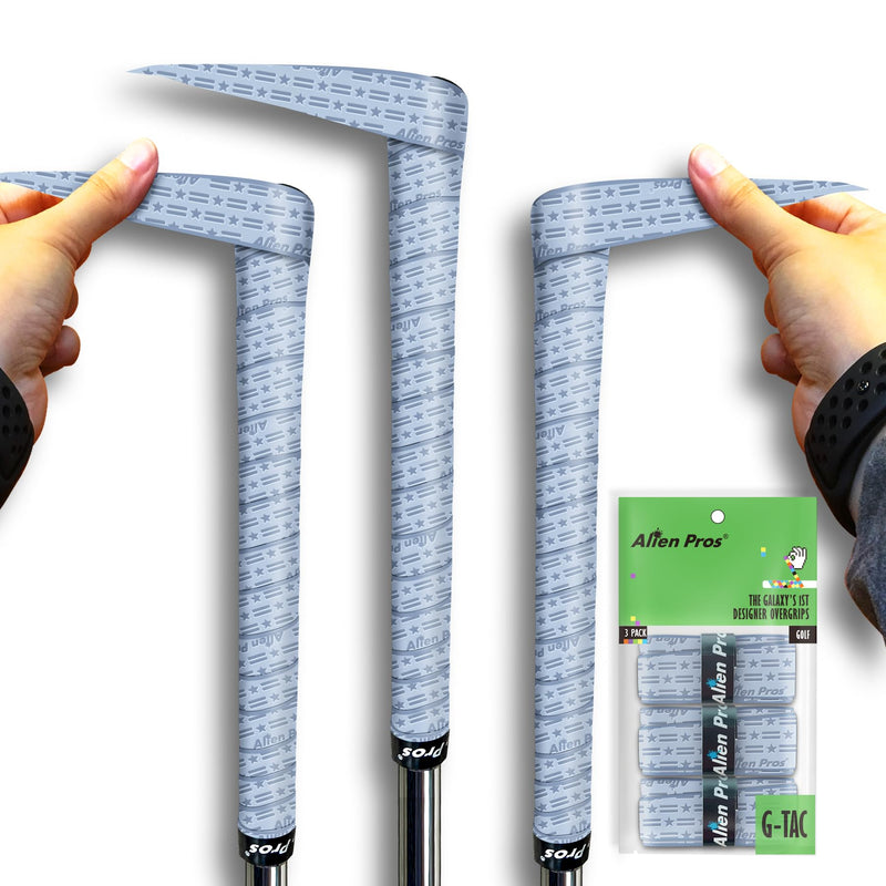 ALIEN PROS Golf Grip Wrapping Tapes - The Game-Changing Golf Club Grip Solution – Refresh Your Grip in Under a Minute (3-Pack Stars Gray) 3-Pack Stars Gray