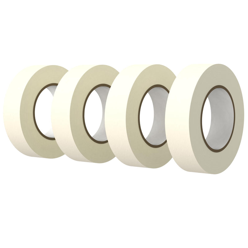 [Australia - AusPower] - SWRT Masking Tape 0.75 Inch x 55 Yards, Pack of 4 Rolls, Adhesive Painting Tape Bulk for General Purpose Beige White Color, Paper Tape for Painting, Crafting, School Stationery, Arts, Home Use etc 