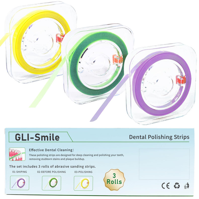 [Australia - AusPower] - Dental Polishing Strips Sanding Strips Tooth File Teeth Sanding Grinding Tool, 3 Rolls 
