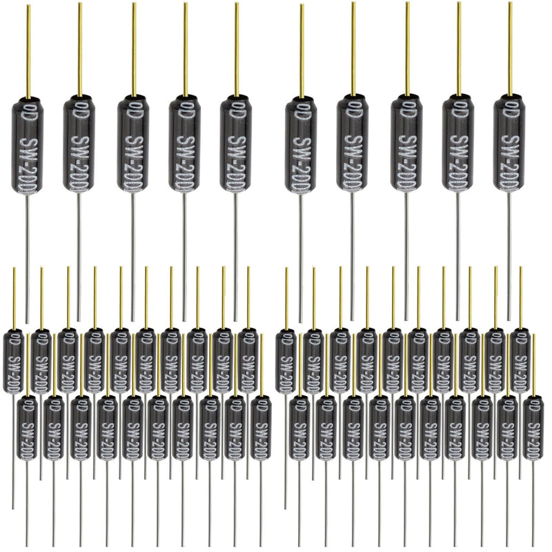 RUNCCI-YUN Tilt Sensor Angle Sensor Vibration Sensor Ball Switch 12V 1MA SW-200D Metal Ball Tilt Shake Trigger Switch for Arduino Smart Car (Black) Pack of 50