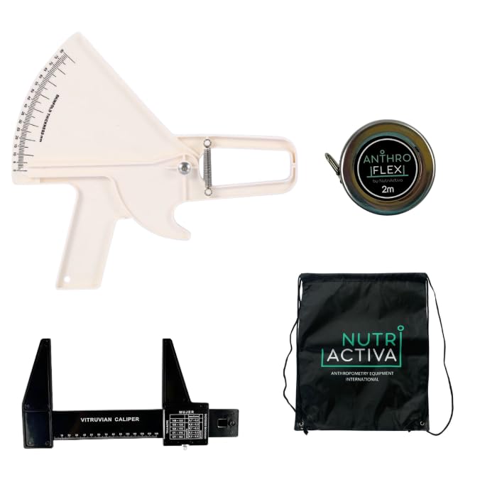 [Australia - AusPower] - Anthroflex Student Anthropometry Kit with Anthropometer, Skinfold Caliper, Tape Measure, Bag - Level 1 (White) White 