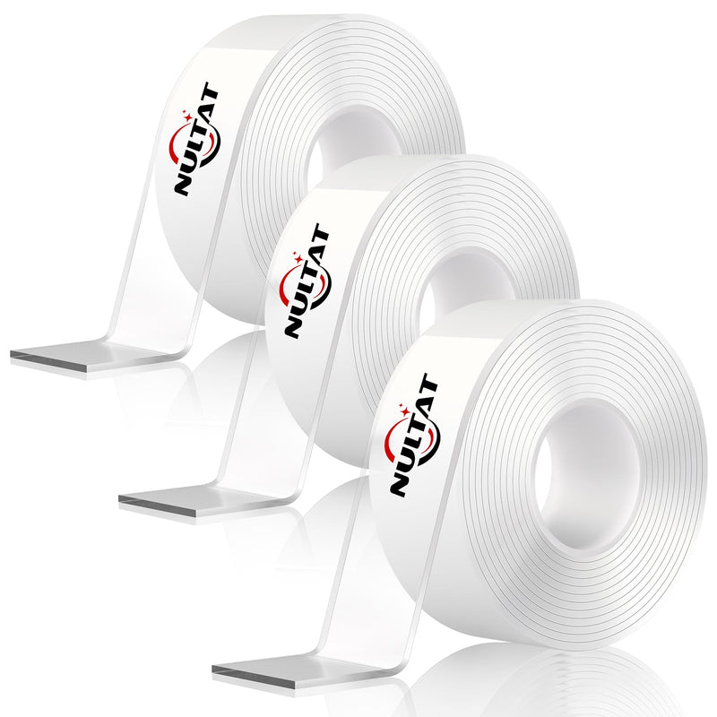 NULTAT Double Sided Tape Heavy Duty, 1.18" x 120" Strong Nano Double Stick Tape, Removable, Washable, Reusable Adhesive Tapes for Wall, Clear Multipurpose Two Sided High Temperature Tape(30 Feet) 30 Feet