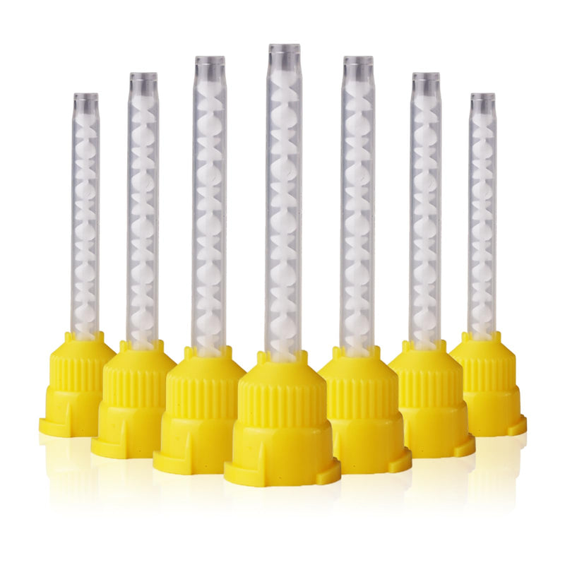 [Australia - AusPower] - Yellow Dental Mixing Tips Ratio 1:1 Disposable Dental Silicone Tips Dental Impression Accessories Made of Medical Grade Materials Strong Corrosion Resistance and Accurate Control（68mm,50 PCs） long 50 