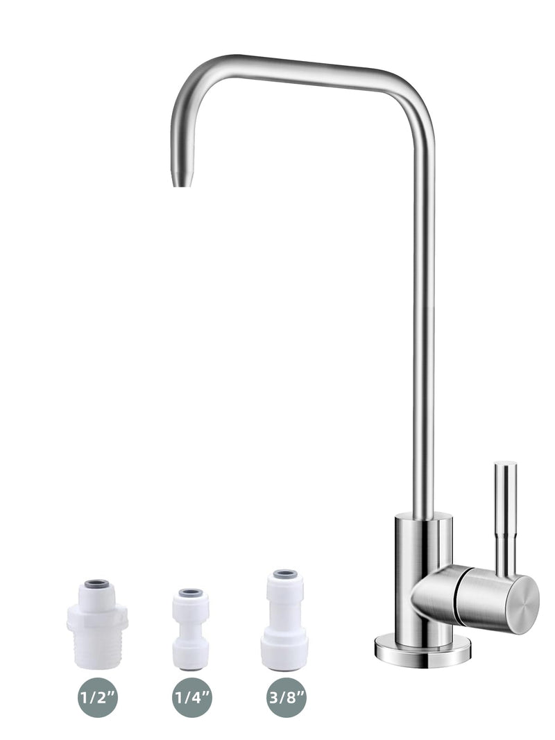 Drinking Water Faucet,Lead-Free Water Filter Faucet,Easy to Install Reverse Osmosis Faucets for Kitchen Bar Sink,Brushed Nickel SUS304 Stainless Steel