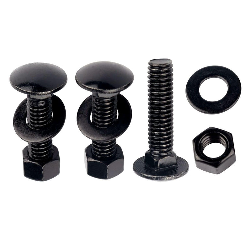 [Australia - AusPower] - 4 Sets 1/2-13 x 1-1/2" Carriage Bolts Screws Round Head Square Neck and Hex Nuts, Flat Washers 304 Stainless Steel 18-8 Full Thread, Black 1/2-13 x 1-1/2" (4 Sets) 