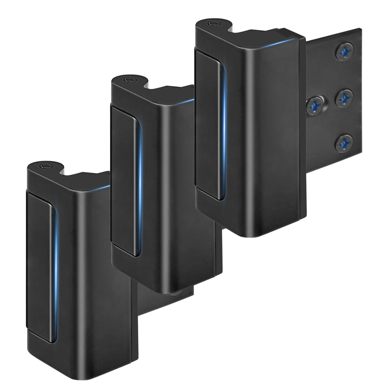 3 Pack Home Security Door Lock Reinforcement, Childproof Door Reinforcement Lock Withstand 800 lbs for Inward Swinging Door, Door Security Lock to Prevent Unauthorized Entry, Black 3 Pack