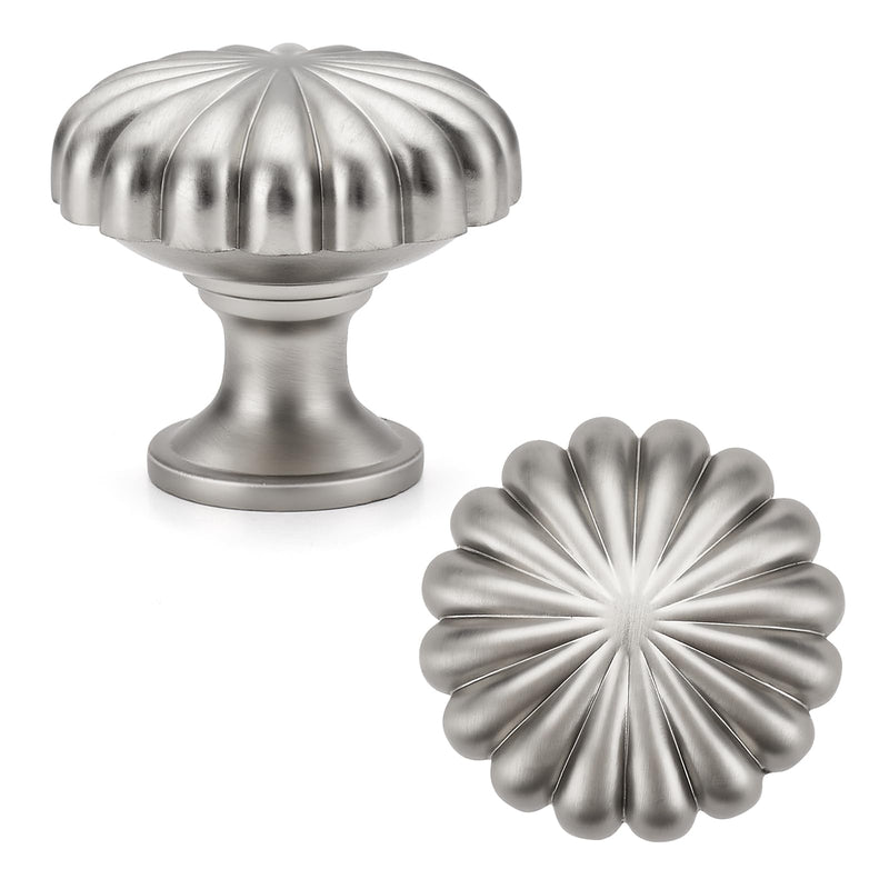 15 Pack Silver Cabinet Knobs, Zinc Alloy Brushed Nickel Drawer Knobs Hardware for Kitchen Cabinets, Dresser and Wardrobe Doors Vintage Dresser Drawer Pulls Brushed Satin Nickel 15