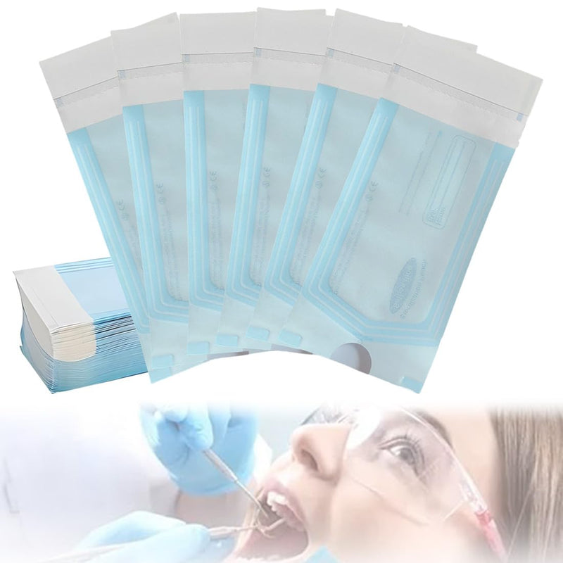 Pack of 50 Gear Self-Sealing Sterilisation Bags for Cleaning Tools, 130 mm Sterilisation Bags for Sterilisation Bags (57 x 130 mm)