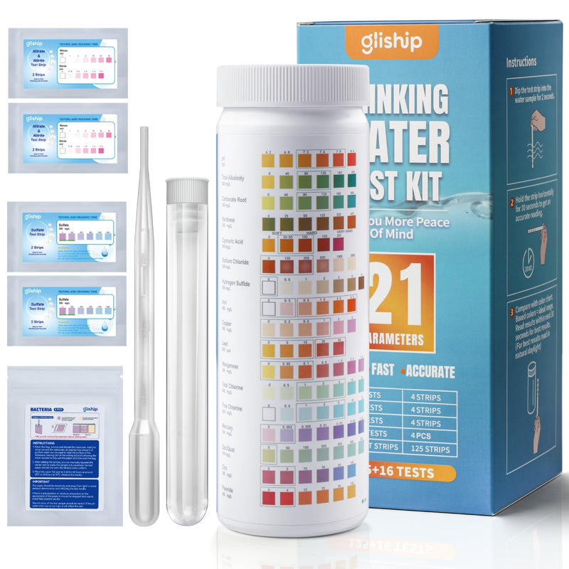 [Australia - AusPower] - 2025 All-New 21 in 1 Water Testing Kits for Drinking Water - gliship Accurate Water Test Kit for Tap, Pond, House, Well, Home, Pool Test Strips for PH, Lead, Chlorine, Hardness, Bacteria & More 