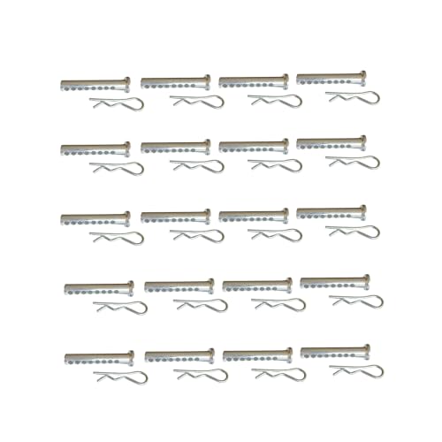 Adjustable Porous Clevis Pin, Spring Steel 8 Hole Pin & R-Clip Crank Kit, Farm, Automotive Fasteners (Dia.: 1/4in(6.3mm)-20Pcs) Dia.: 1/4in(6.3mm)-20Pcs