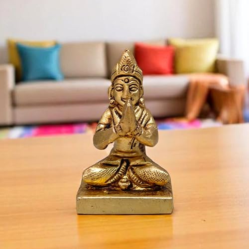 Brass Parvati Idol Murti Statue 2" Inch 80gm - Hindu Goddess Sculpture for Home, Office, Desk, Temple, Puja Room – Divine Decor & Spiritual Gift for Housewarming, Meditation, for Workplace