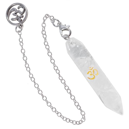 TUMBEELLUWA Clear Quartz Crystal Pendulum for Dowsing Divination White