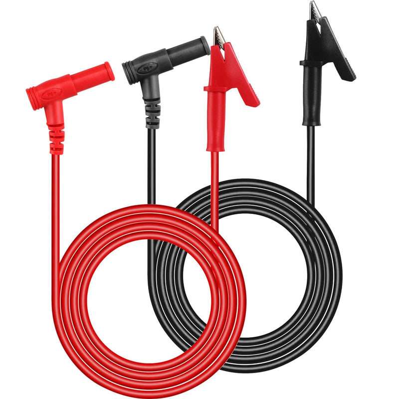 [Australia - AusPower] - Multimeter Alligator clips Test Leads,3Ft 600V/1000V 14 AWG Heavy Duty Banana Plug to Alligator Clips for Multimeter test leads for for Fluke/AstroAI/INNOVA/Klein meter tester, Electrical Testing 2PCS Black-Red 